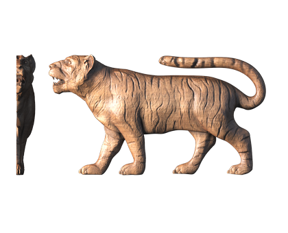 Тигр, 3d модель для ЧПУ