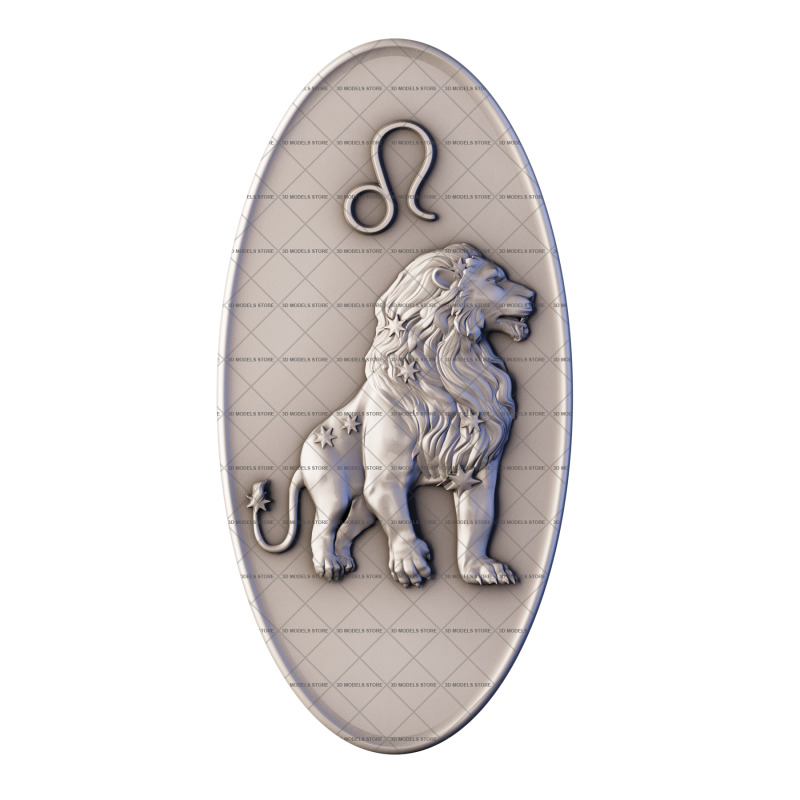 Знак зодиака лев, 3d модель для ЧПУ