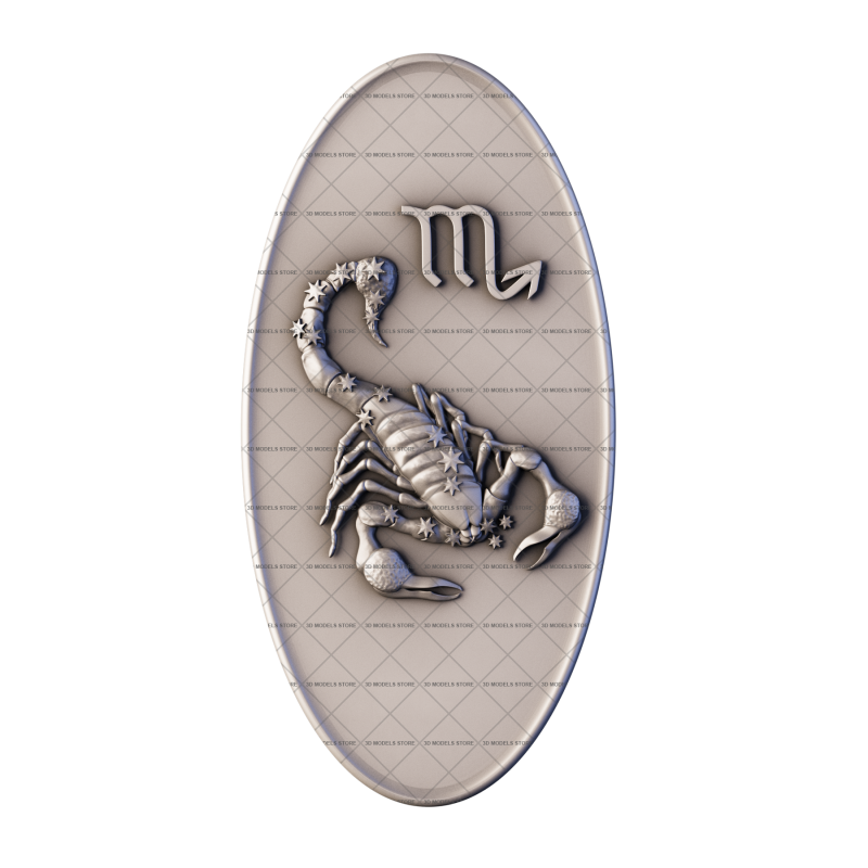 Знак зодиака скорпион, 3d модель для ЧПУ