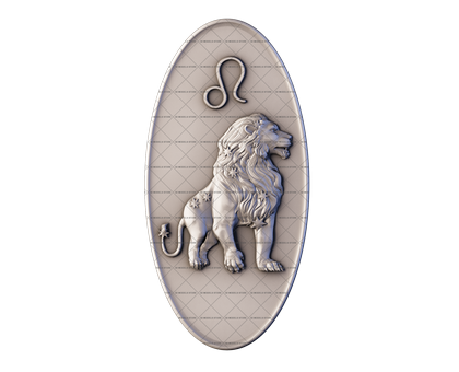 Знак зодиака лев, 3d модель для ЧПУ