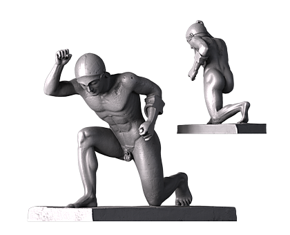 Афайя — коленопреклонённая воительница, 3d модель для ЧПУ