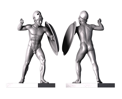 Афайя — стоящий воин, 3d модель для ЧПУ