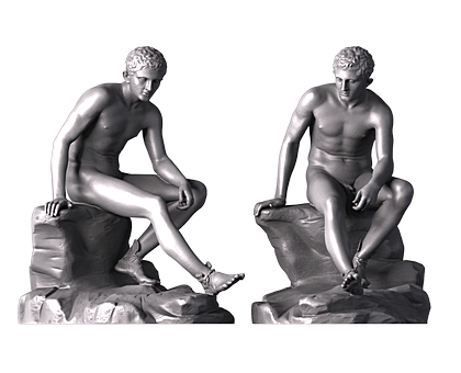 Гермес с сандалем, 3d модель для ЧПУ