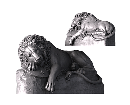 Лев из Люцерна, 3d модель для ЧПУ