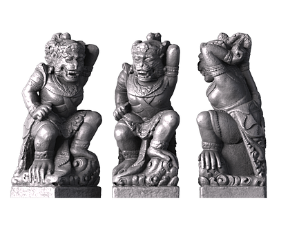 Скульптура бога-обезьяны, 3d модель для ЧПУ