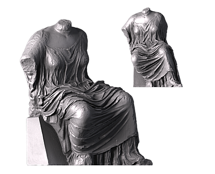 Сидящая Гестия, 3d модель для ЧПУ