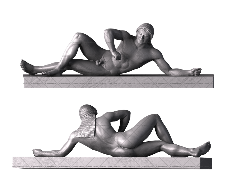 Афайя — лежащий воин, 3d модель для ЧПУ