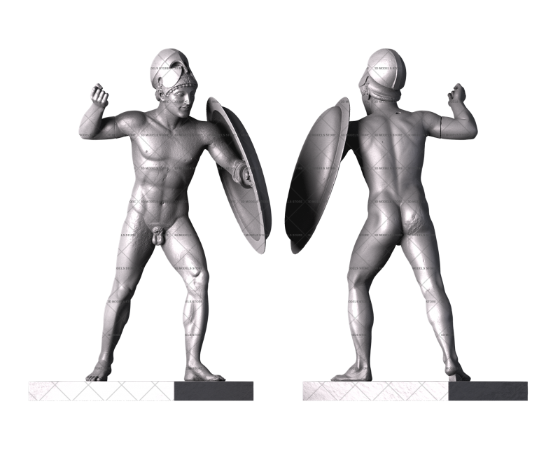 Афайя — стоящий воин, 3d модель для ЧПУ