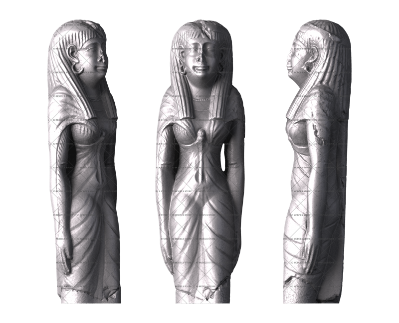 Египетская женская статуя, 3d модель для ЧПУ
