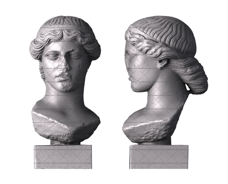 Голова богини, 3d модель для ЧПУ