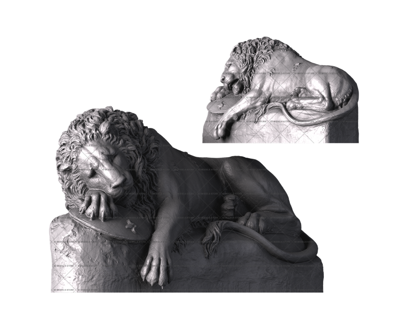 Лев из Люцерна, 3d модель для ЧПУ