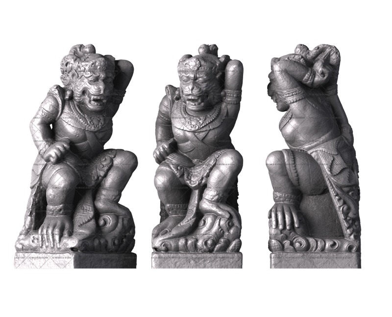 Скульптура бога-обезьяны, 3d модель для ЧПУ