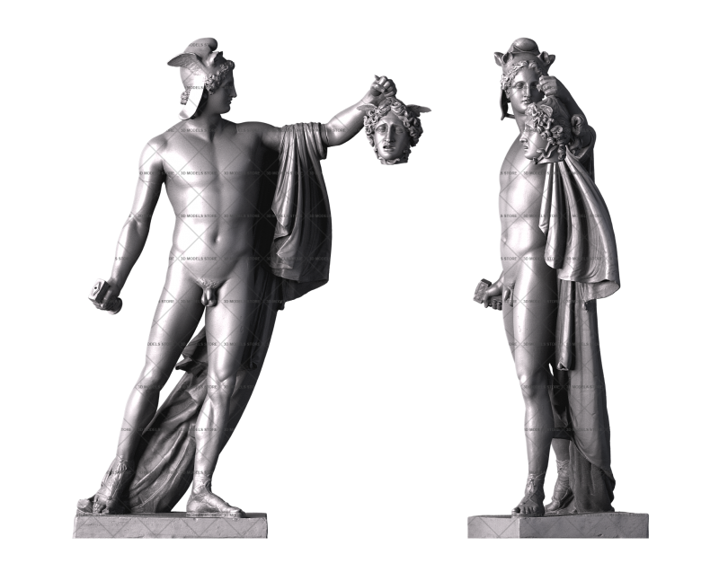Персей с отсечённой головой Медузы, 3d модель для ЧПУ