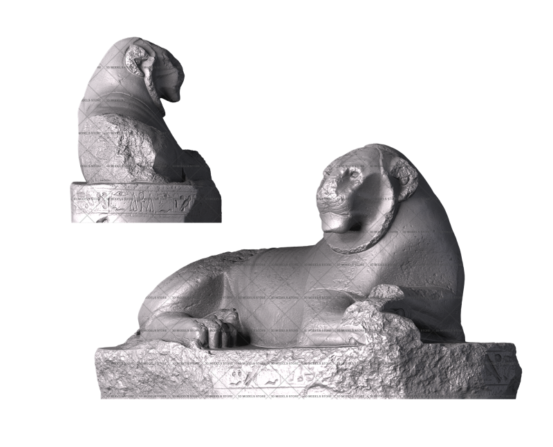 Лев в сидячей позе, 3d модель для ЧПУ
