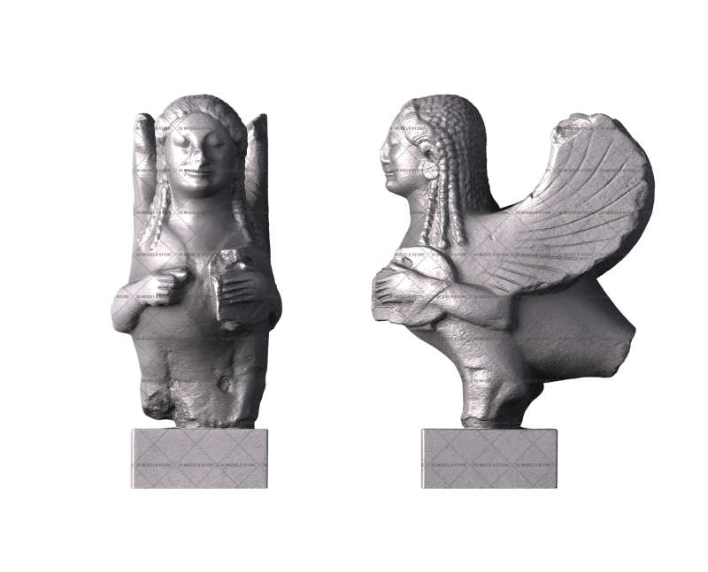 Статуэтка сирены, 3d модель для ЧПУ