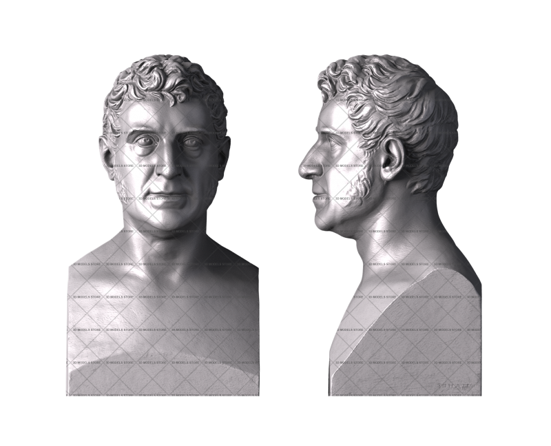 Неопознанный мужчина, 3d модель для ЧПУ