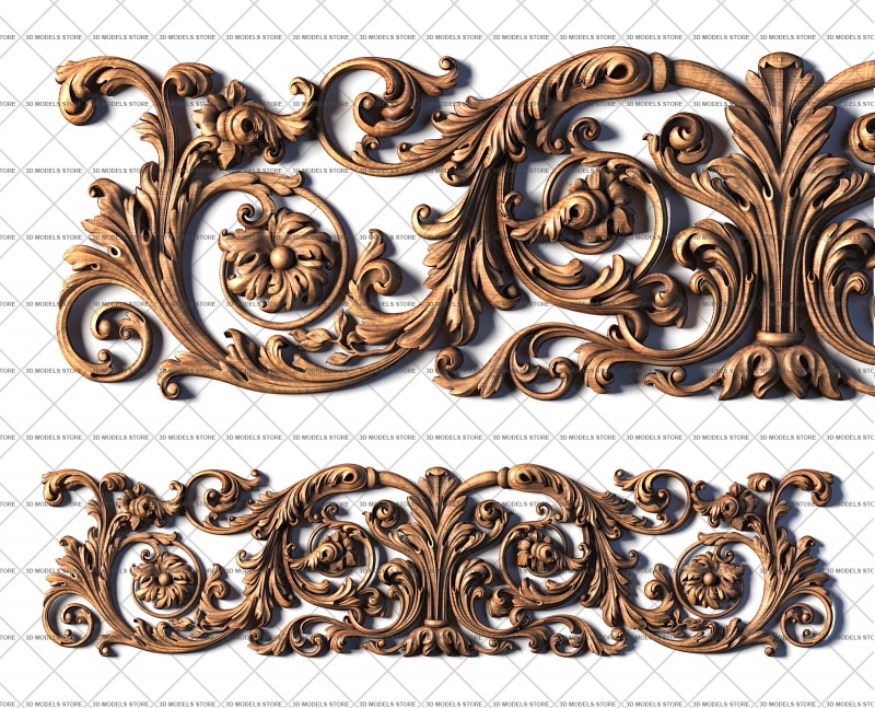 Горизонтальный декор, 3d модель для ЧПУ