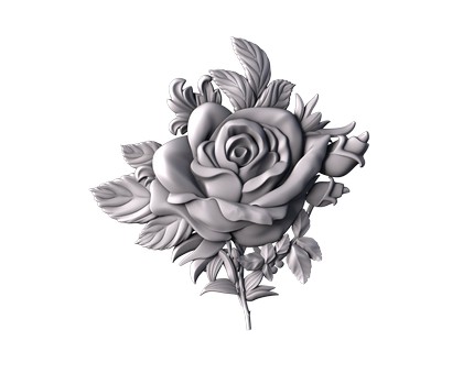 Цветок роза, 3d модель для ЧПУ