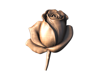 Цветок роза, 3d модель для ЧПУ