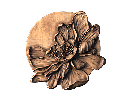 Цветы и птица, 3d модель для ЧПУ