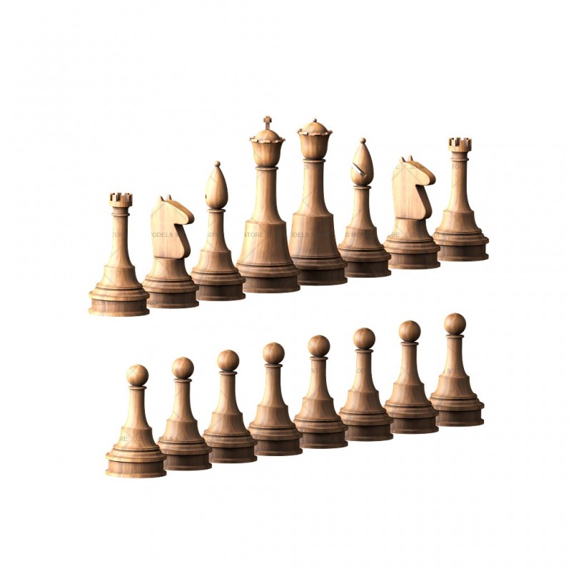 Шахматы Cтаунтон, 3d модель для ЧПУ