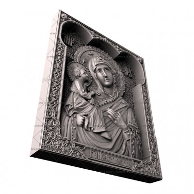 Икона Богородицы Иерусалимская, 3d модель для ЧПУ