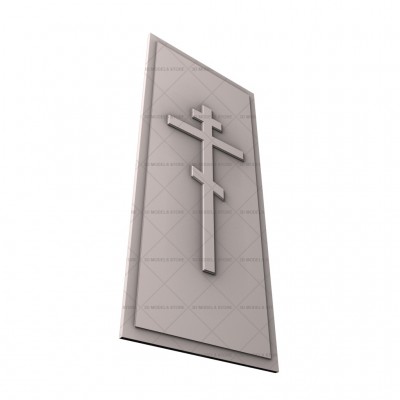 Памятник с крестом выпуклый, 3D (stl) модель