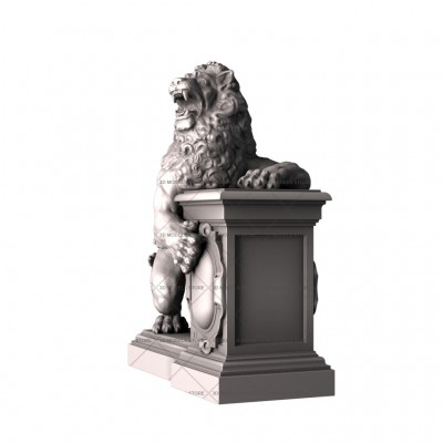 Скульптура со львом, 3d модель для ЧПУ
