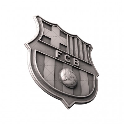 Герб футбольного клуба Барселона, 3d модель для ЧПУ