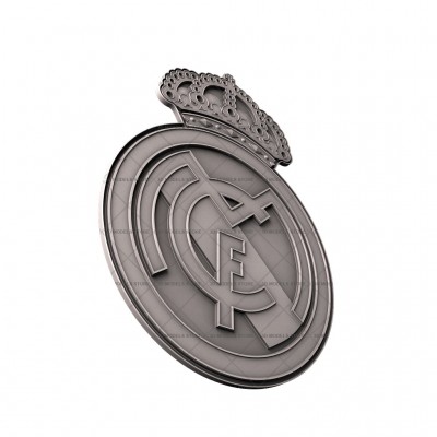 Герб футбольного клуба Реал Мадрид, 3d модель для ЧПУ