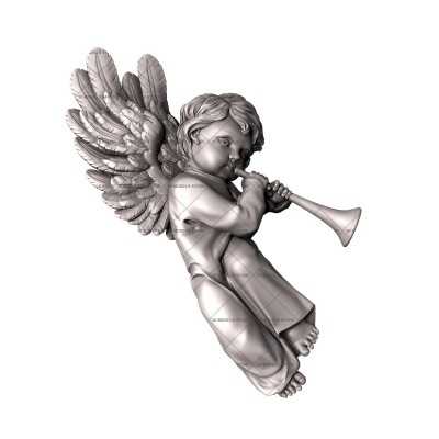 Ангел с дудкой, 3d модель для ЧПУ