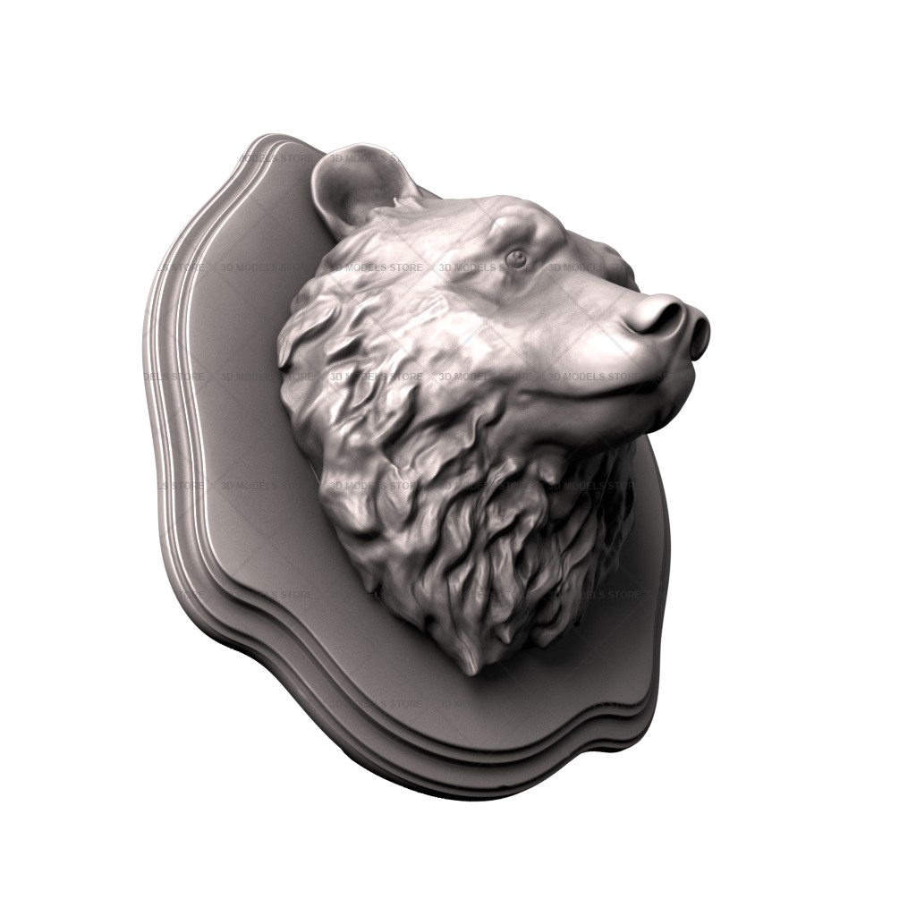 Панно настенное с медведем, 3d модель для ЧПУ