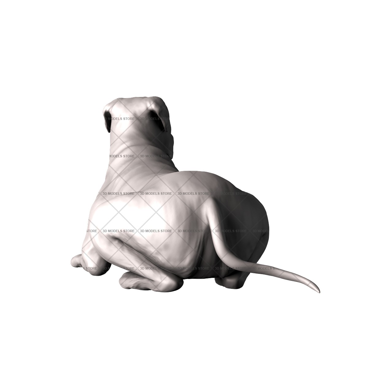 Скульптура Бульдог, 3d модель для ЧПУ