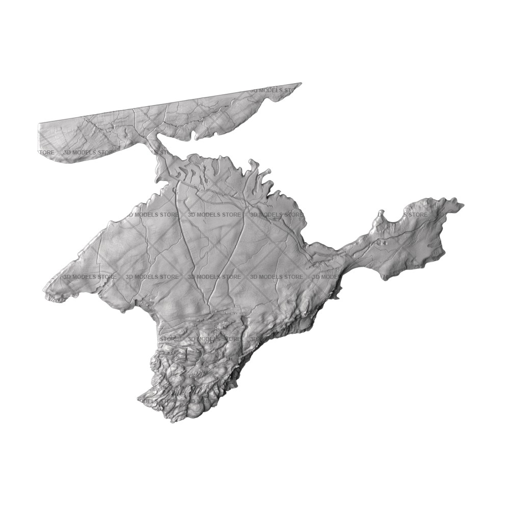 Карта Крыма, 3d модель для ЧПУ