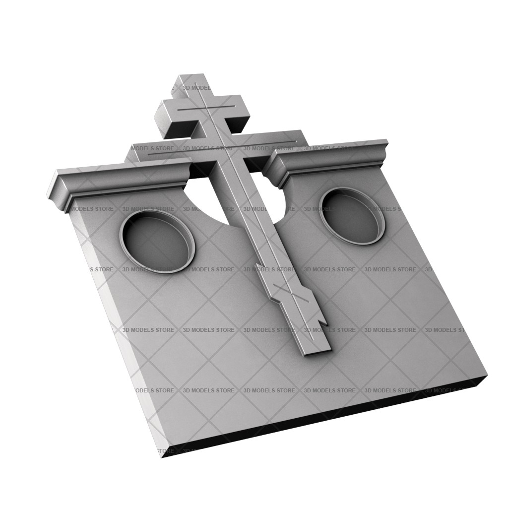 Памятник с крестом, 3D (stl) модель