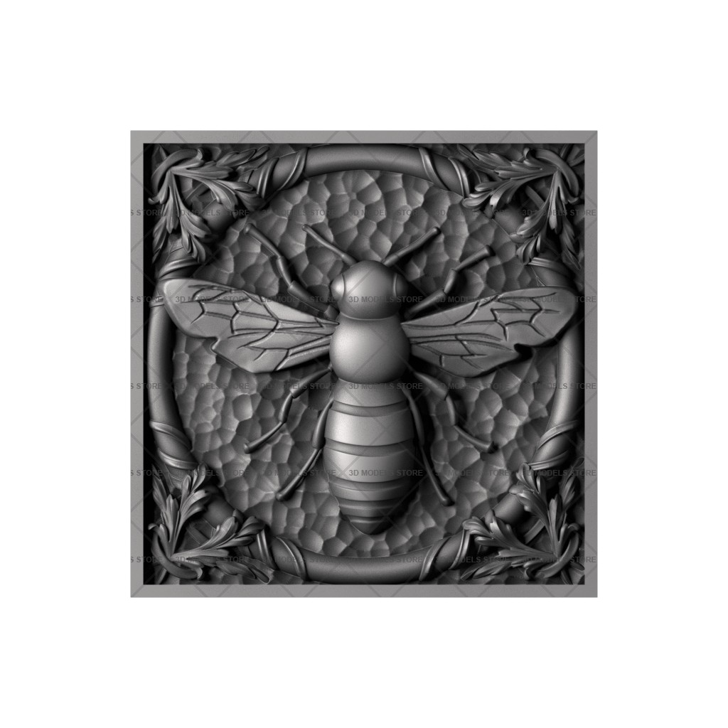 Панно Пчелка, 3d модель для ЧПУ