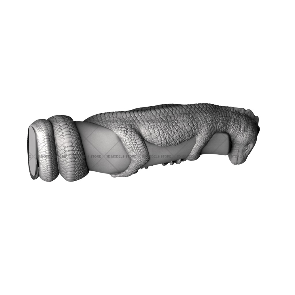 Рукоятка с ящерицей, 3d модель для ЧПУ