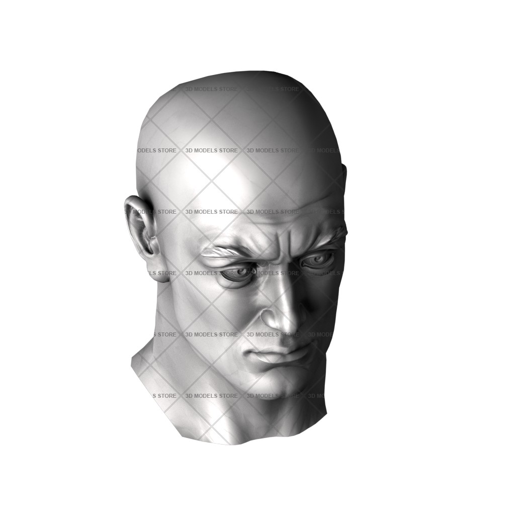 Голова человека, 3d модель для ЧПУ