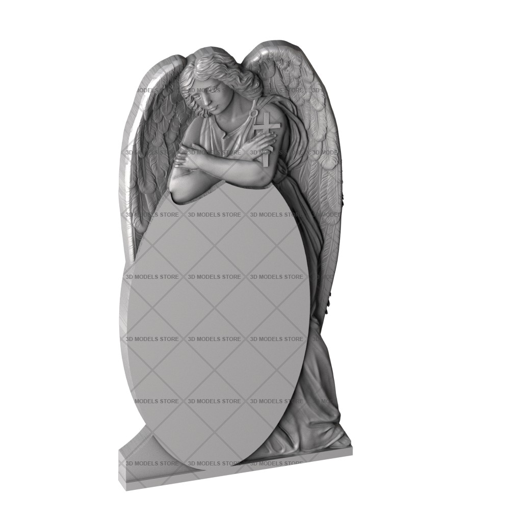Памятник с ангелом хранителем, 3D (stl) модель