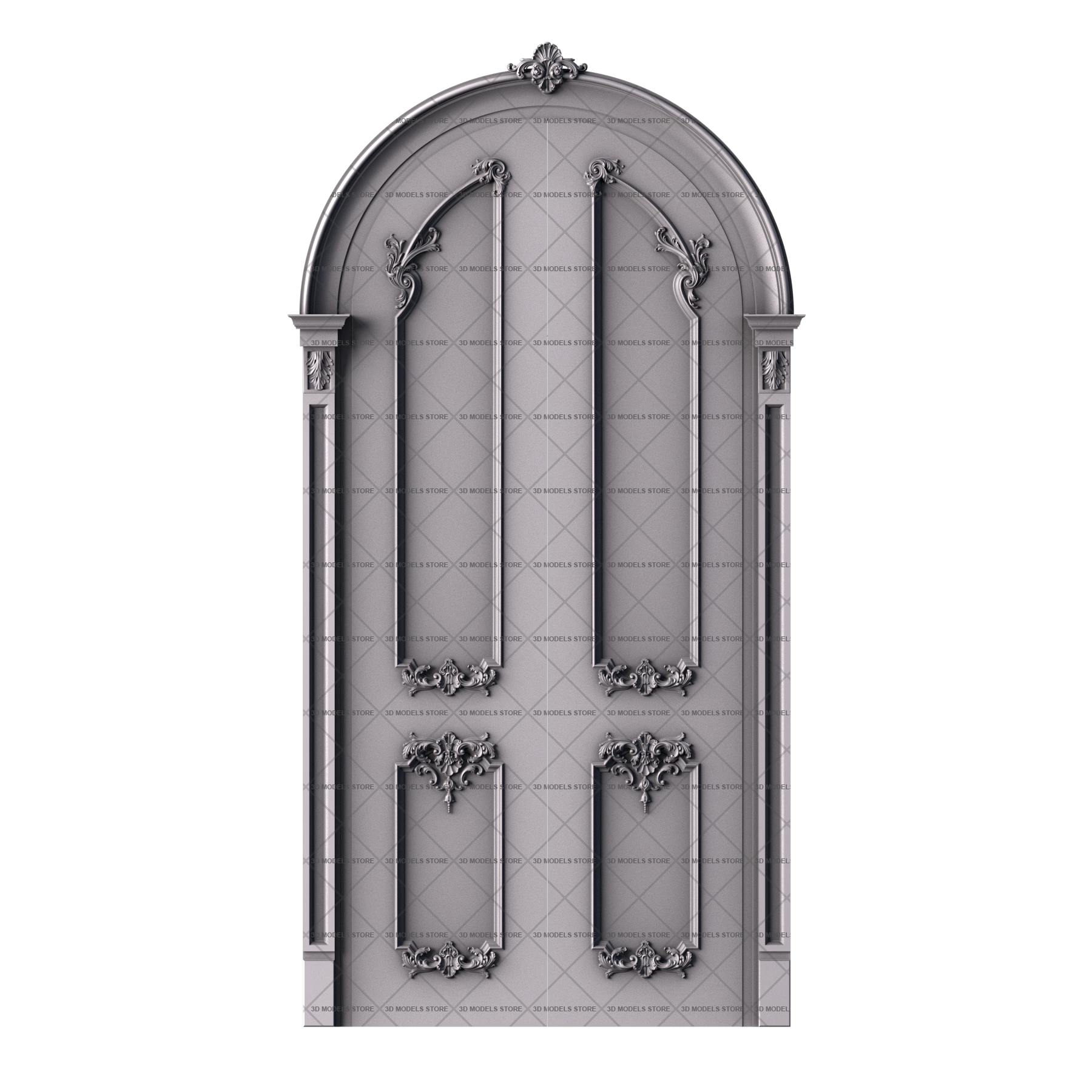 Дверь с аркой, 3d модель для ЧПУ