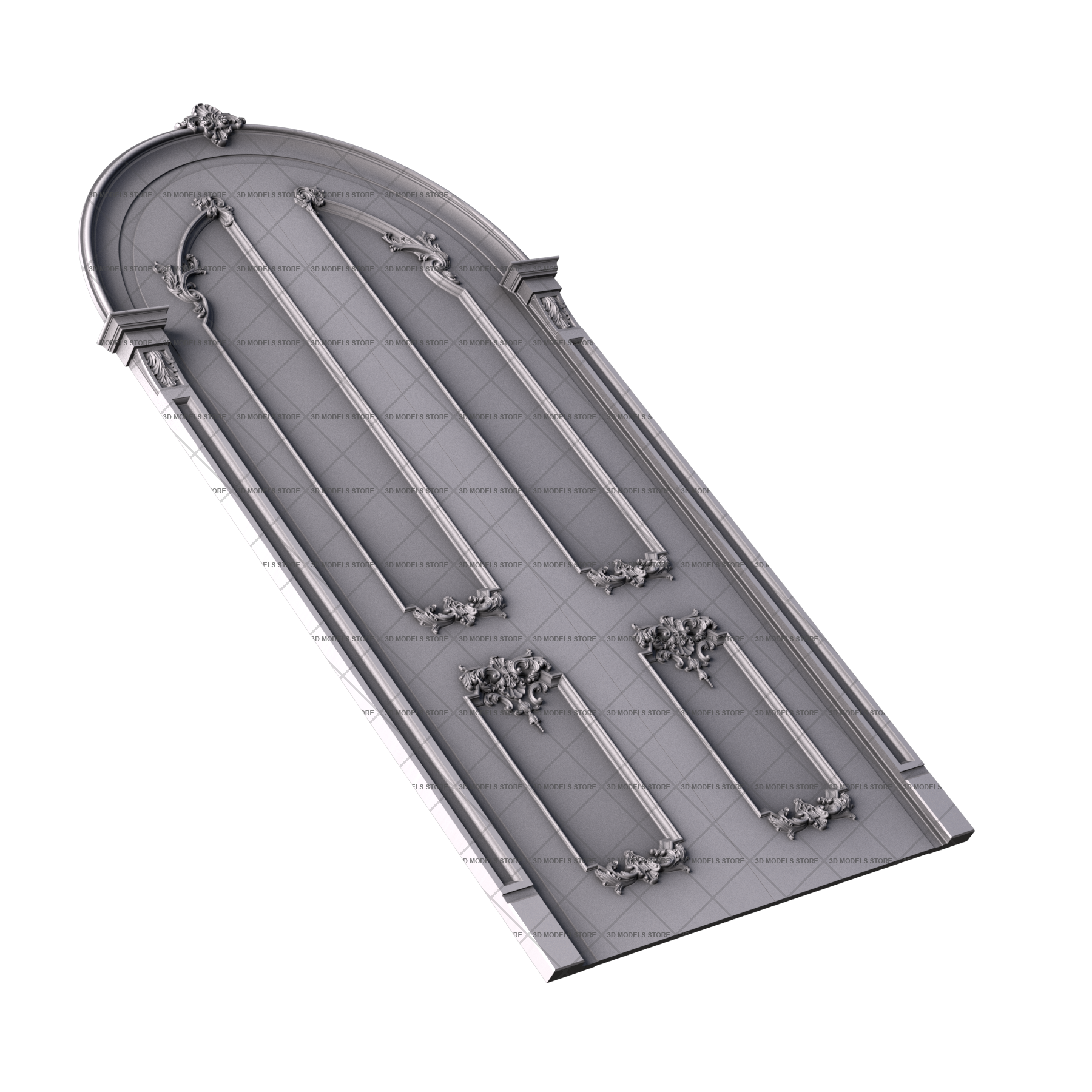 Дверь с аркой, 3d модель для ЧПУ