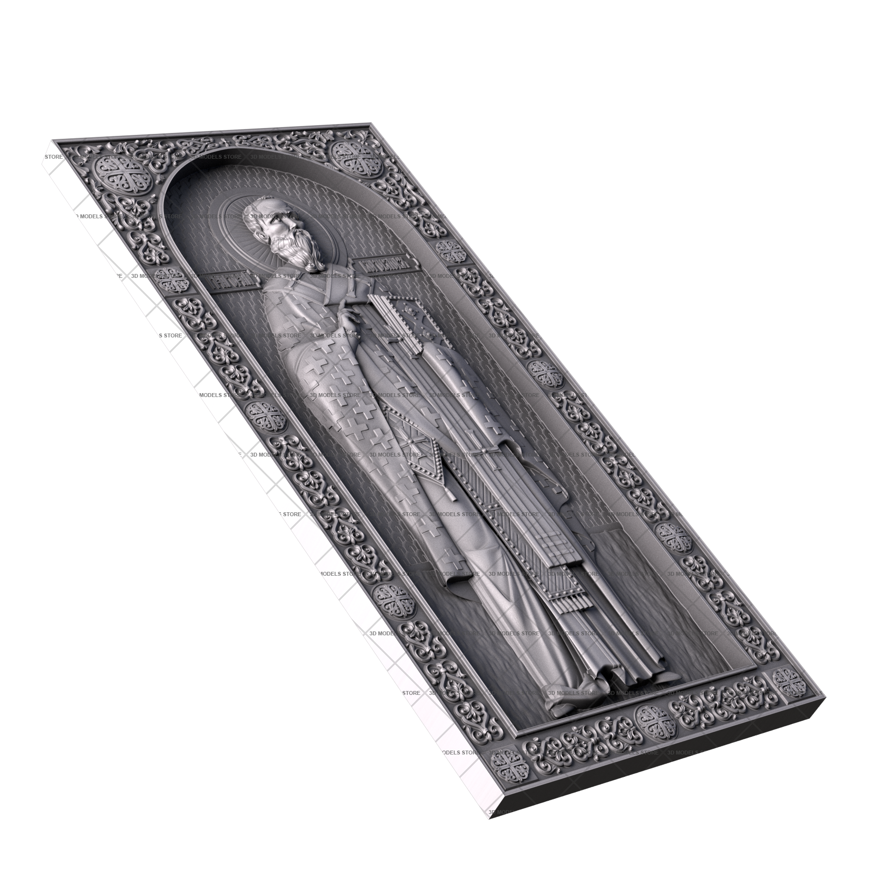 Икона Григорий Богослов, 3d модель для ЧПУ