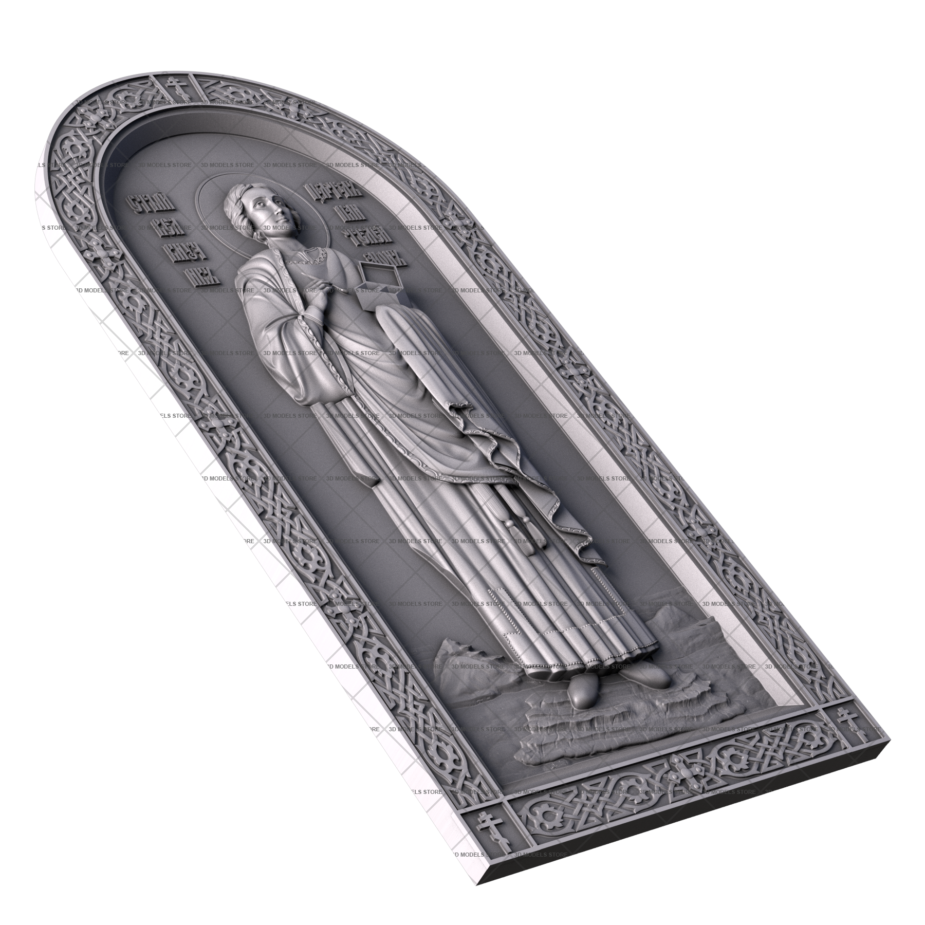 Икона Великомученик Пантелеимон, 3d модель для ЧПУ