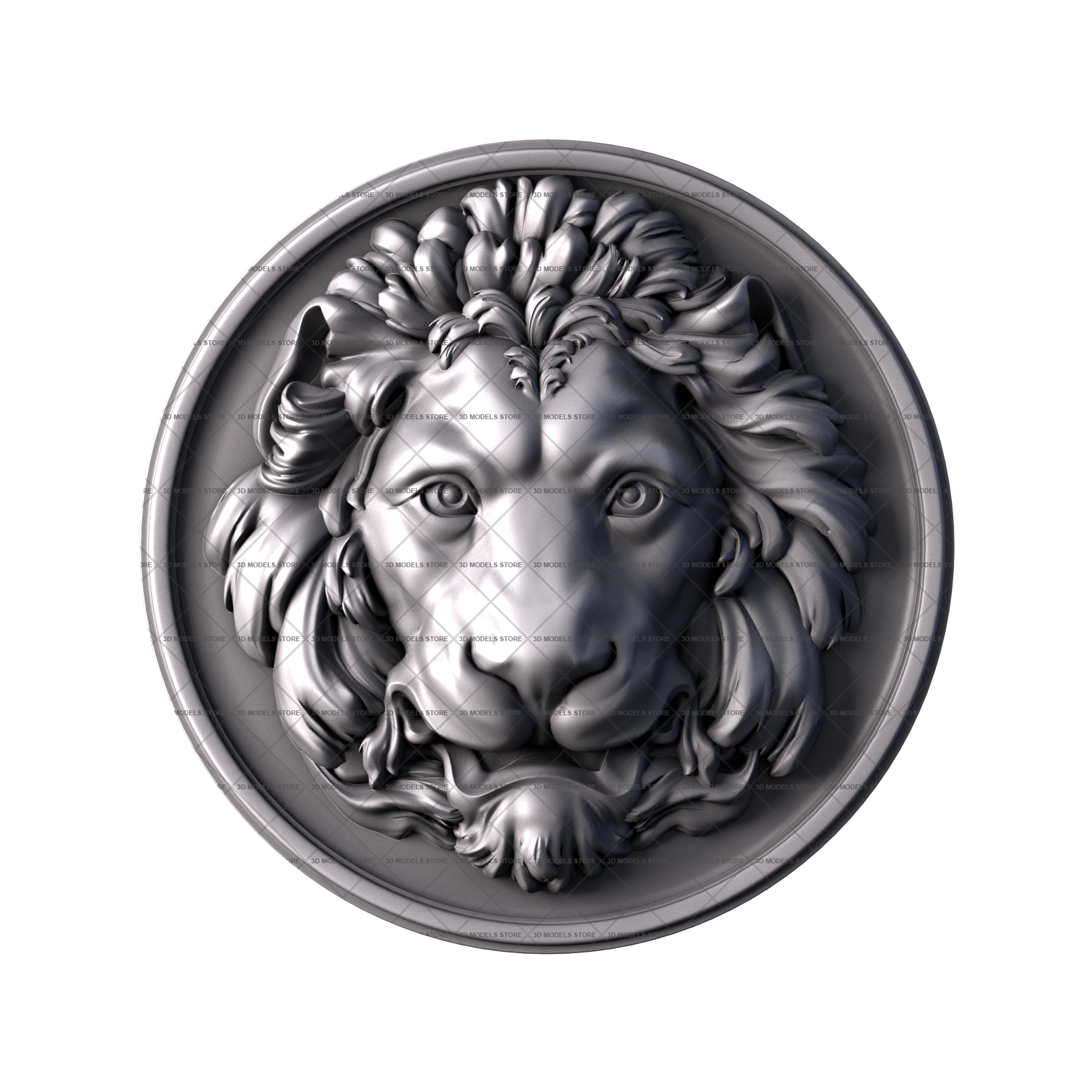 Маскарон со львом, 3d модель для ЧПУ