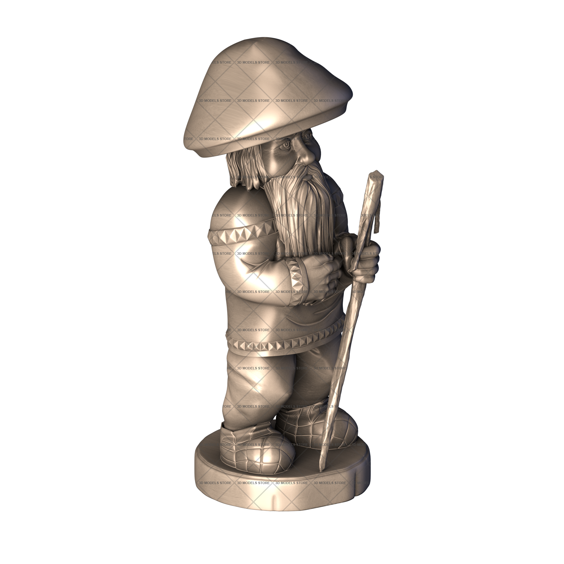 Скульптура Гномик, 3d модель для ЧПУ