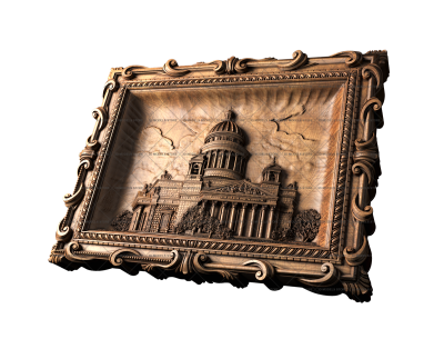 Панно Исаакиевский собор, 3d модель для ЧПУ