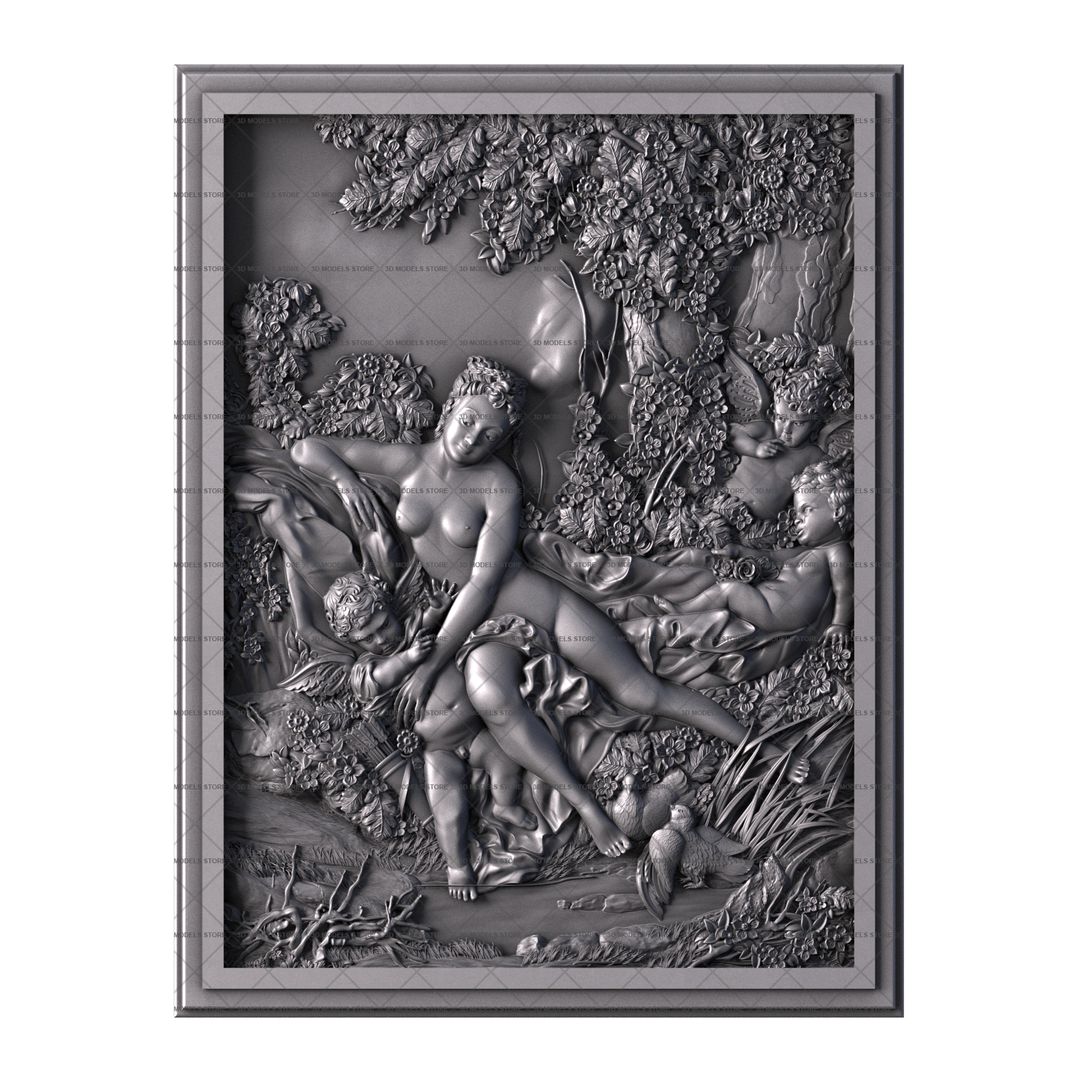 Венера, утешающая Амура (Ф.Буше), 3d модель для ЧПУ