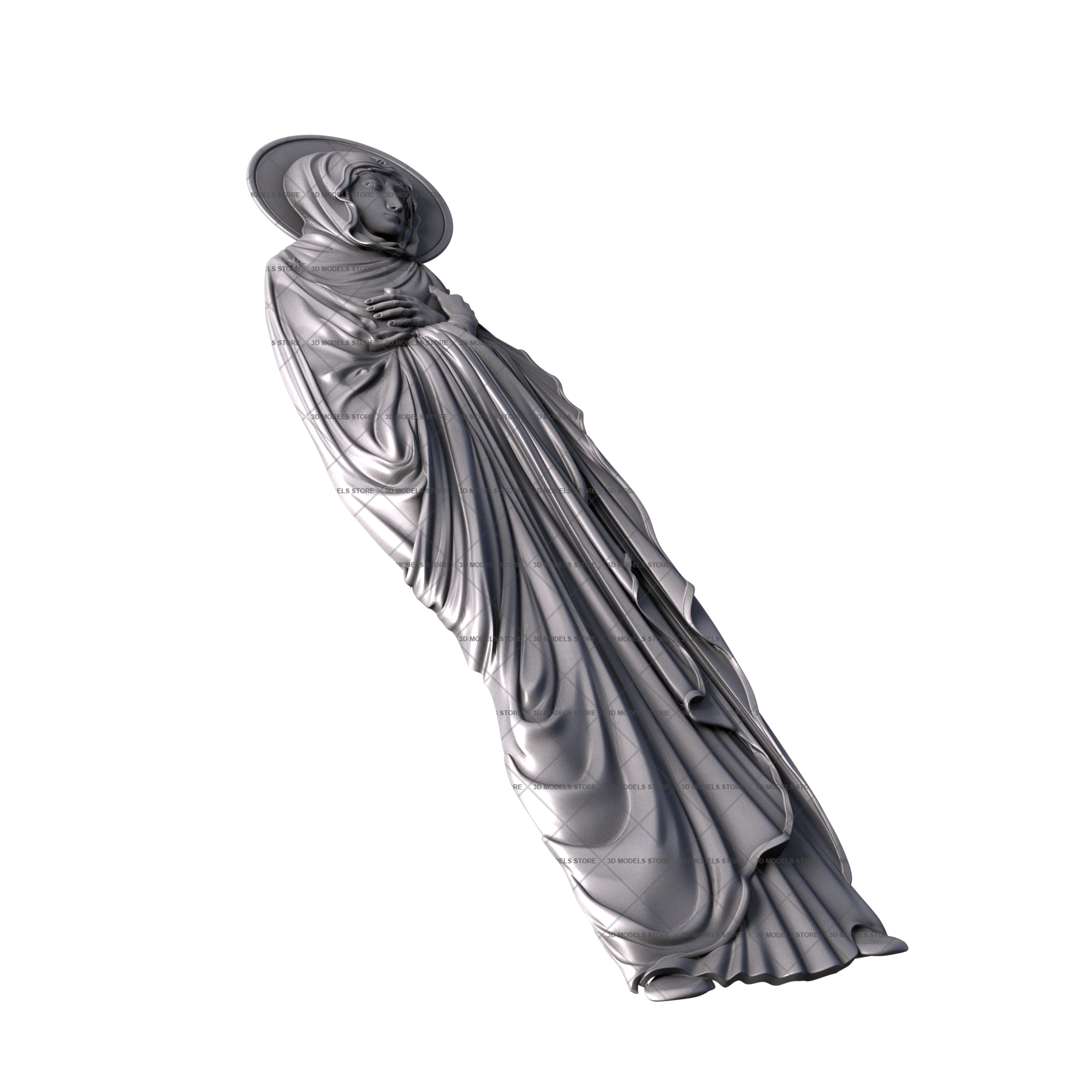 Панно Фигура Богородицы, 3d модель для ЧПУ