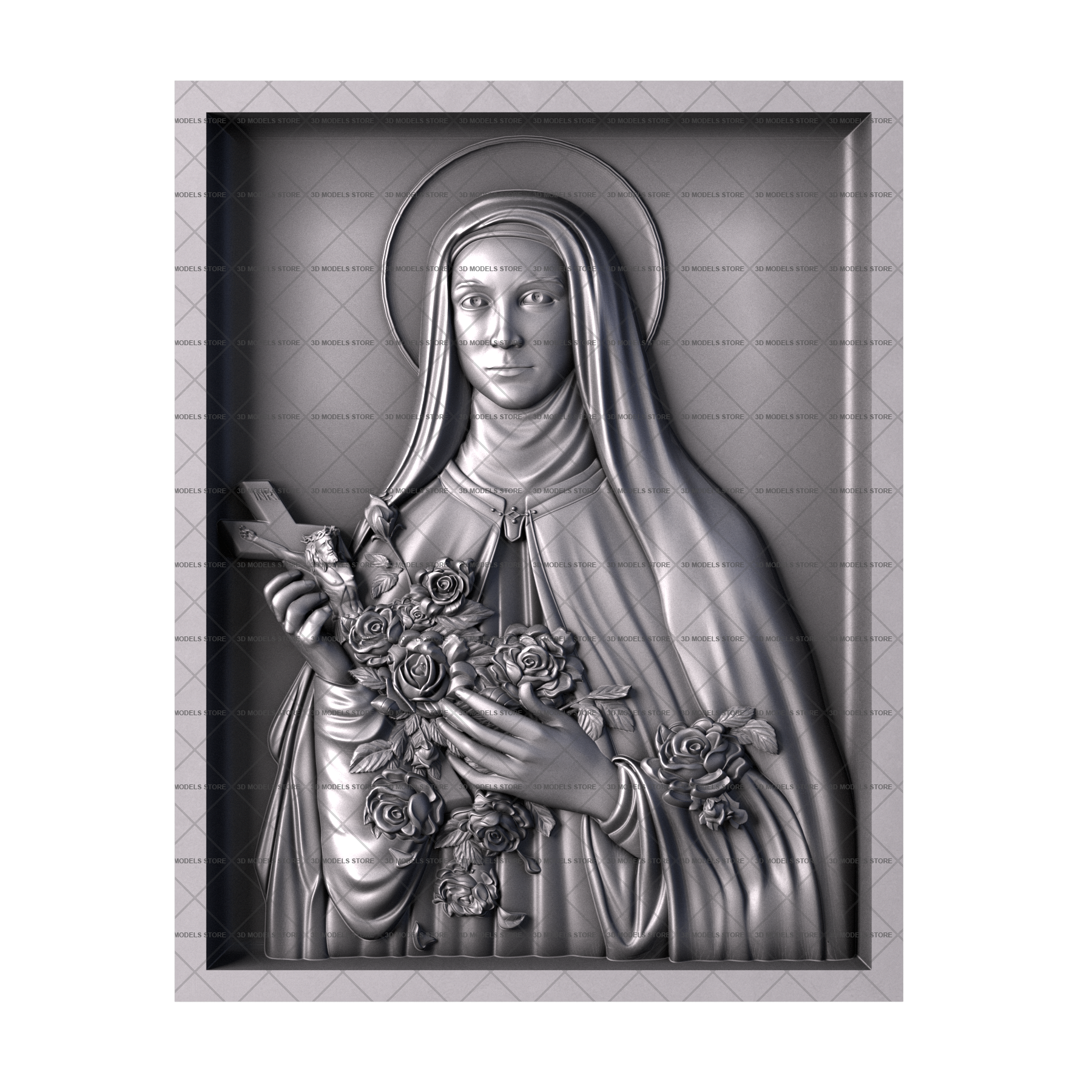 Святая Тереза Младенца Иисуса и Святого Лика, 3d модель для ЧПУ