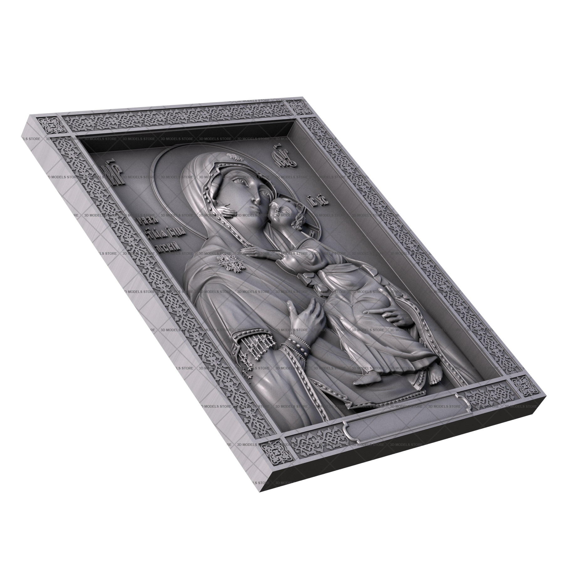 Толгская икона Божией Матери, 3d модель для ЧПУ